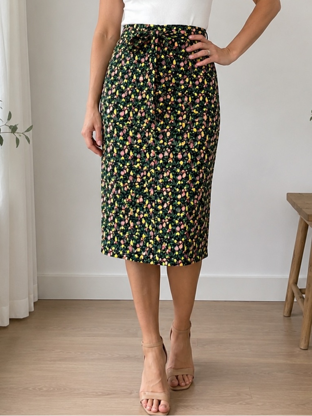 1901 Citrus Spritz Lemon Print Skirt | Size 8 | NWT